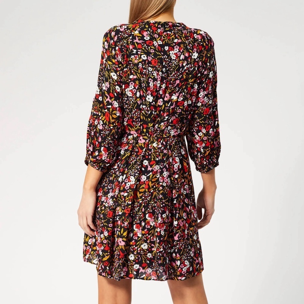 Whistles Floral Meadow Flippy Dress in Black and Pink - Picture 2 of 9